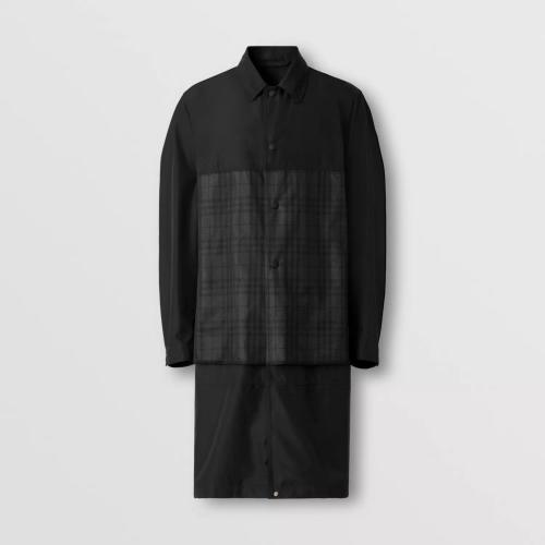  BURBERRY 22年秋冬 男士 反光格紋裁片功能性輕便大衣 80613211