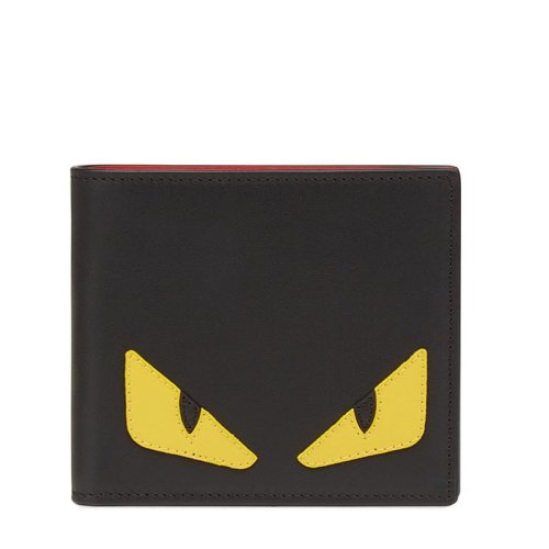 FENDI/芬迪   新款男士黑色小牛皮配色Bag Bugs眼睛水平錢包7M0169O73F0U9T