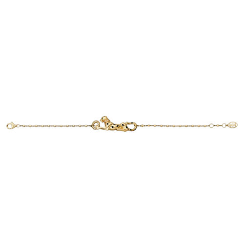 CARTIER/卡地亞 PANTHèRE系列 黃金黑漆鑲嵌石榴石鉆石小獵豹手鏈B6064516