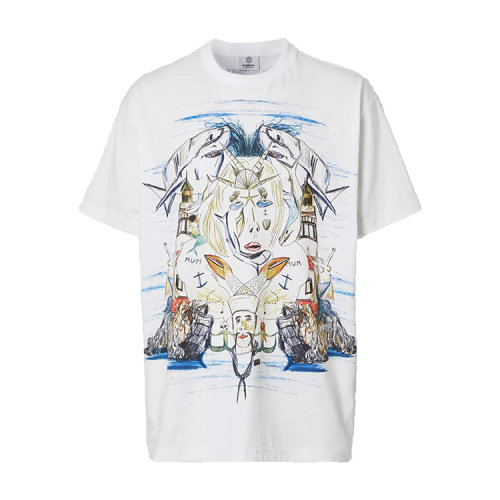 BURBERRY/博柏利  海洋素描印花棉質寬松男士短袖T恤衫 8040681 1
