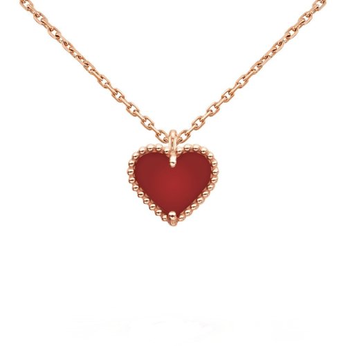 Van Cleef & Arpels/梵克雅寶  Sweet Alhambra 女士紅色愛心紅玉髓項鏈 VCARN59N00