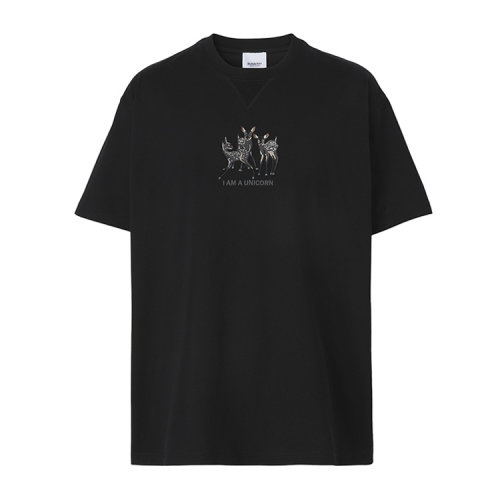 BURBERRY/博柏利刺繡鹿圖案棉質男士短袖T恤80426881