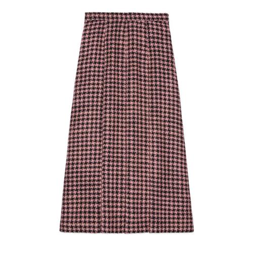  GUCCI古馳 22年秋冬 女士 千鳥格羊毛褶裥半身裙 664422 ZAHD7 1250 預定商品2-6周發貨
