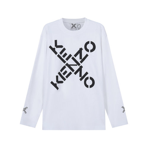 KENZO/高田賢三【22春夏新款】男士棉質寬松版圓領長袖T恤Big X圖案 5TS155 4SK