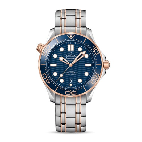 OMEGA/歐米茄 海馬系列 300米潛水表 同軸至臻天文臺 精鋼 Sedna K金表鏈 自動機械 男士腕表 210.20.42.20.03.002