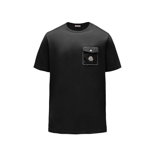 Moncler/蒙克萊 22年秋冬新款 男士黑色純棉飾口袋短袖T恤H10918C000488390Y999