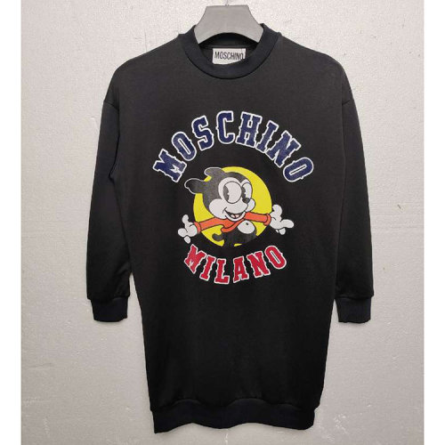 MOSCHINO/莫斯奇諾 黑色女士衛衣裙 EA04540541瑕疵折扣
