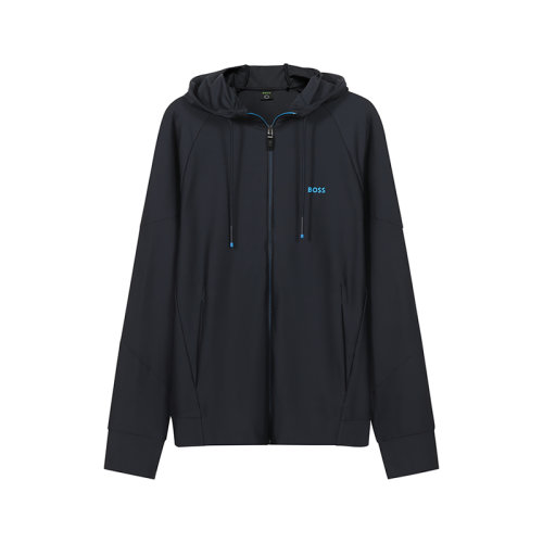 HUGO BOSS/雨果博斯【22春夏新款】男士連帽拉鏈衛衣開衫運動衫外套LOGO圖案 50465669