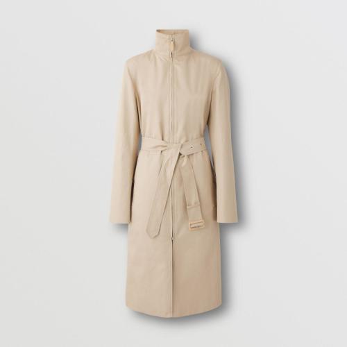  BURBERRY 22年秋冬 女士 棉質(zhì)嘎巴甸高領(lǐng) Trench 風(fēng)衣 80543561