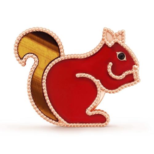  VCA梵克雅寶 22年秋冬 女士 胸針 Lucky Animals Squirrel胸針 VCARP2AT00 預定商品1-3周發貨