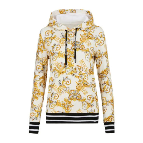 VERSACE JEANS/范思哲牛仔 女士拼色棉質(zhì)經(jīng)典字母徽標(biāo)印花裝飾長袖上衣衛(wèi)衣連帽衫套頭衫 B6HZA797-S0830 多色可選