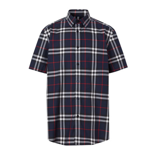 BURBERRY/博柏利 男裝 服飾 21春夏 棉質(zhì)經(jīng)典格紋翻領襯衣  男士短袖襯衫