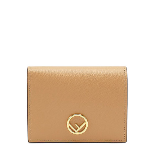 FENDI/芬迪 20  F is Fendi系列 女士米色小牛皮徽標按扣雙折錢包8M0387A18BF15KR