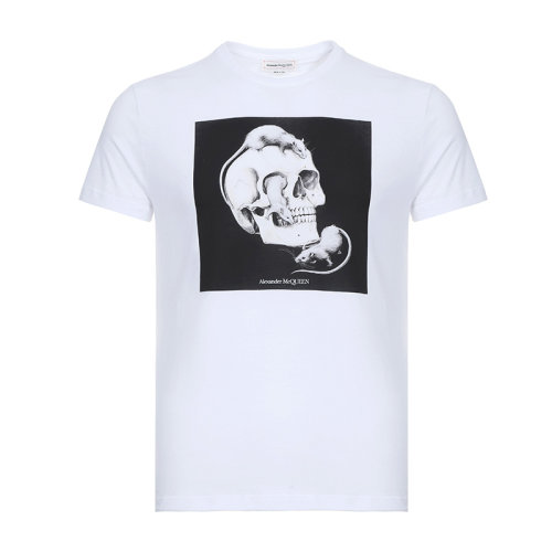 AlexanderMcQueen/亞歷山大麥昆 男士短袖T恤 男士棉質圓領短袖T恤 611010 QOZB4