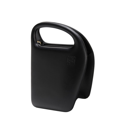 LOEWE/羅意威 22春夏新款A(yù)rchitects D系列 女士黑色柔軟小牛皮字母D活動(dòng)肩帶單肩斜挎手提包 0010368173