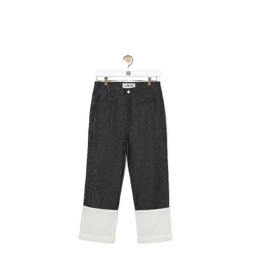  LOEWE羅意威 22年秋冬 女士 牛仔褲 棉質漁夫牛仔褲 S2292112IB-5110 預定商品1-3周發貨