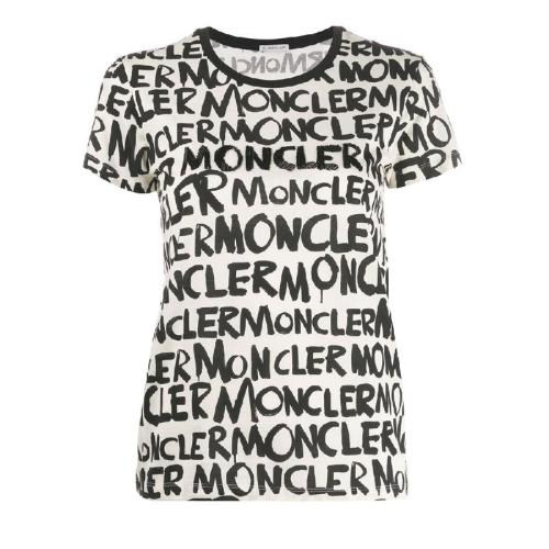 Moncler/蒙克萊 女士白色棉質短袖T恤 8051950 829E6 034