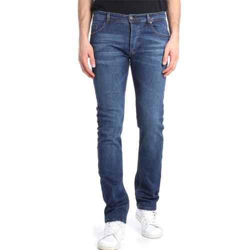 VERSACE JEANS/范思哲牛仔 男士藍色棉質混紡彈性纖維修身版型牛仔褲休閑褲長褲男褲 A2GSA0SA-60359-904