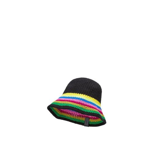  LOEWE羅意威 22年秋冬 女士 帽子 Crochet hat in cotton and calfskin K820HB1X18-9991