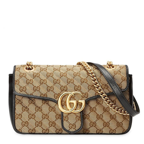 GUCCI/古馳  女士 女包時尚百搭金屬雙G裝飾雙G印花鏈條單肩包斜挎包手提包 443497-HVKEG-9772