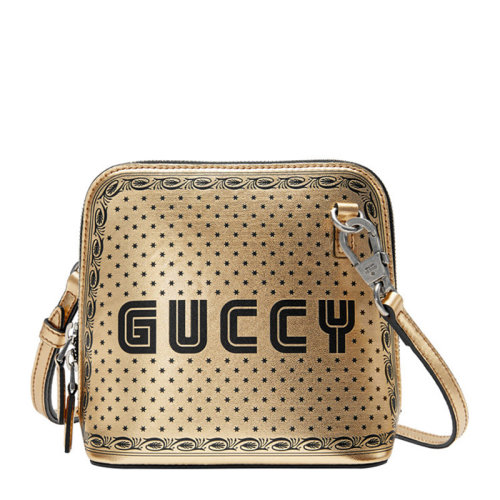 GUCCI/古馳包袋斜挎包皮質(zhì)金色燙金貝殼單肩包411189   ai女包