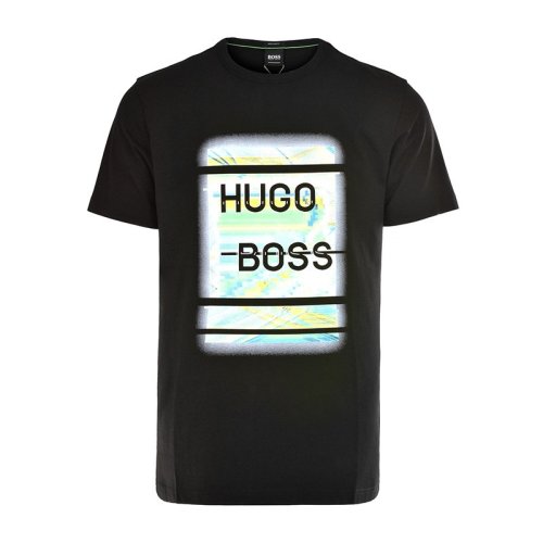 HUGO BOSS/雨果波士  男裝 服飾  棉質(zhì)混紡LOGO圖案圓領(lǐng)時(shí)尚休閑男士短袖T恤