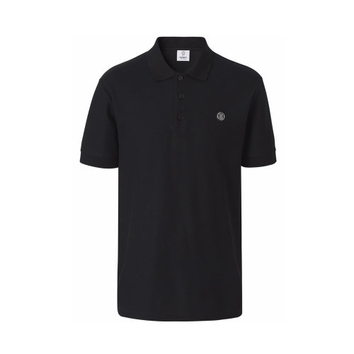 BURBERRY/博柏利 男士黑色棉質(zhì)TB裝飾翻領(lǐng)短袖上衣T恤POLO衫 8043122