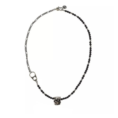 Alexander McQueen/亞歷山大麥昆 男女同款 銀色骷髏頭時尚項鏈吊墜 650932I12ZY8490