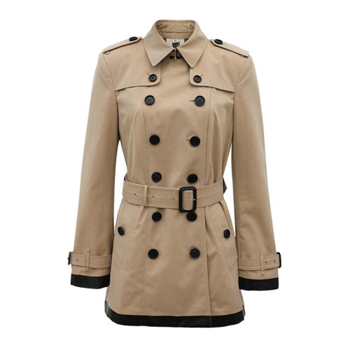BURBERRY/博柏利20春夏 女裝 服裝 駝色棉質經典雙排扣束腰中長款 女士風衣外套 3934319