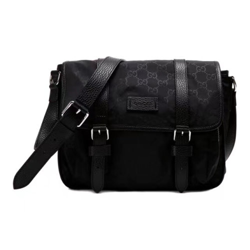 GUCCI/古馳 男士 滌綸單肩斜挎包 黑色系 均碼