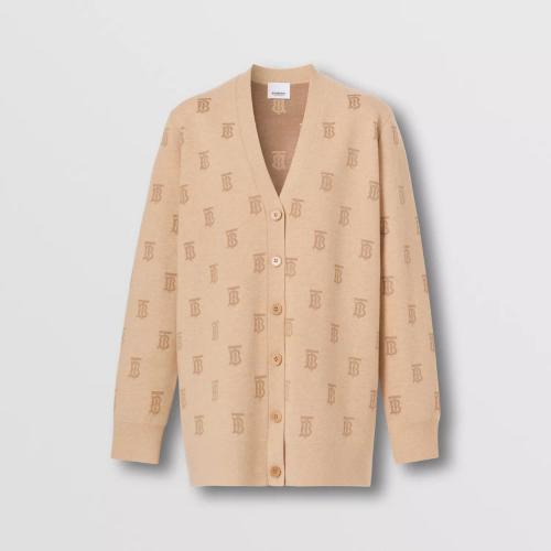  BURBERRY 22年秋冬 女士 專屬標識羊毛混紡寬松開衫 80571381