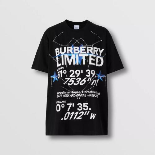  BURBERRY 22年秋冬 女士 星座印花寬松 T 恤衫 80565831