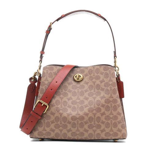 COACH/蔻馳21新品WILLOW經典標志帆布PVC女士手提單肩斜挎包C2745