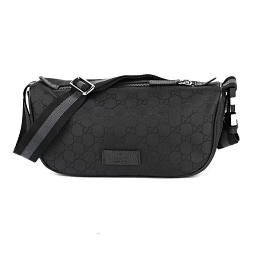 GUCCI/古馳 男包 男士GG印花胸包斜挎包 單肩包 黑色