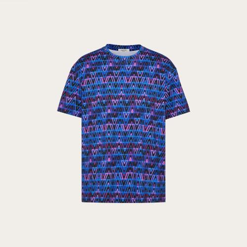  VALENTINO華倫天奴 22年秋冬 男士 短袖T恤 T-SHIRT IMPRIMé V NEON OPTICAL XV3MG11H85PE58