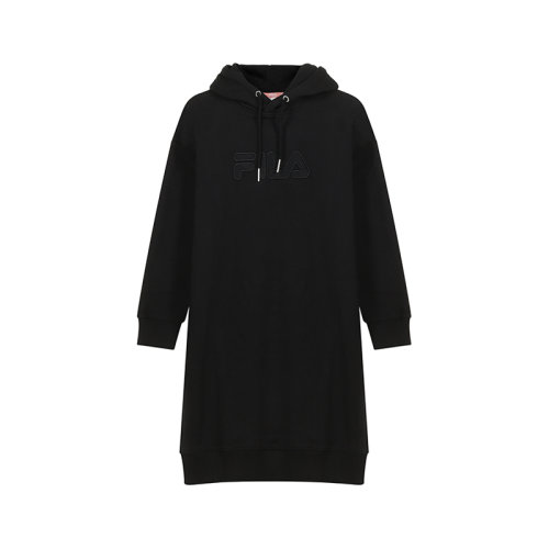 FILA/斐樂 女士棉質加絨款連帽長袖衛衣裙連衣裙 687933