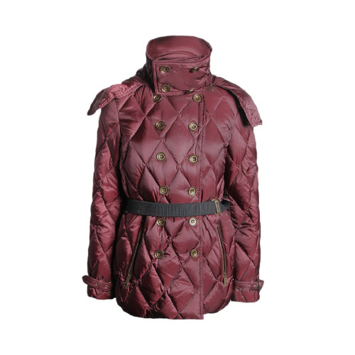 BURBERRY/博柏利 女士純色雙排扣修身連帽羽絨服 393355 多色可選