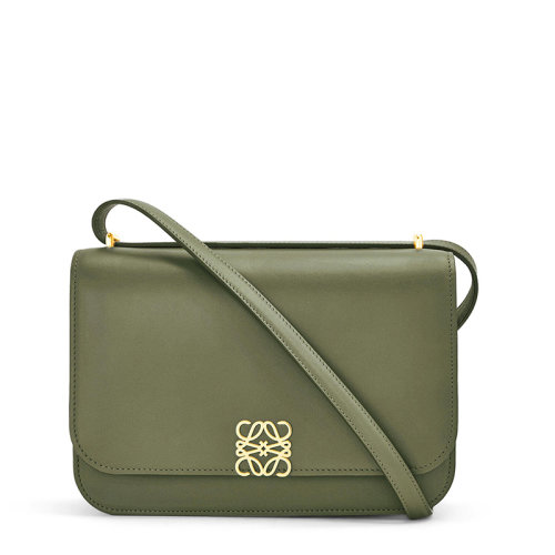 LOEWE/羅意威 20  Goya系列 女士鱷梨綠真絲小牛皮金屬徽標磁扣單肩斜挎包0010594257