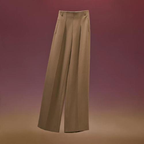  HERMES愛馬仕 22年秋冬 女士 休閑褲 Pantalon large taille haute H2H0402DIBK42