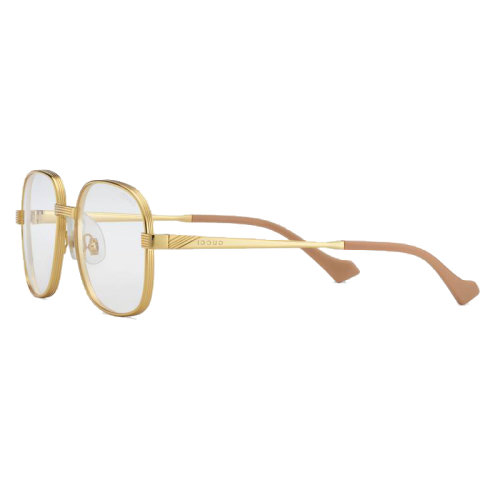 GUCCI/古馳 男士圓形太陽鏡質感金色金屬框淺黃色眼鏡632694I33308074