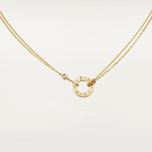  CARTIER 22年秋冬 女士 項鏈 LOVE項鏈，鑲嵌2顆鉆石 18K黃金