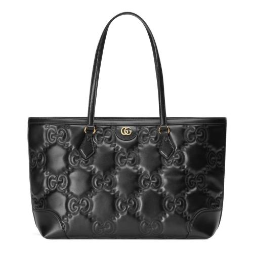  GUCCI古馳 22年秋冬 女士 GG絎縫皮革中號(hào)托特包 631685 UM8IG 1000