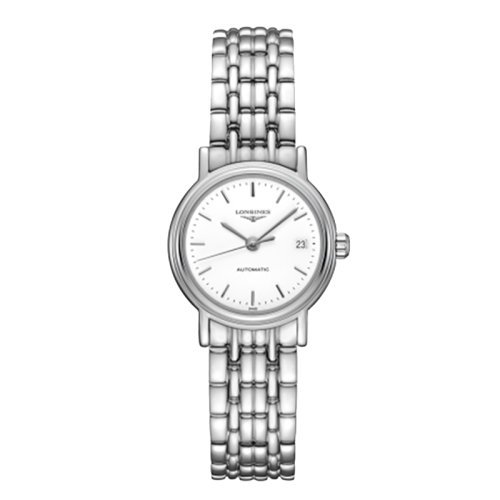 LONGINES/浪琴 時尚系列 自動機(jī)械精鋼白盤鋼鏈女表25.5毫米L4.321.4.12.6