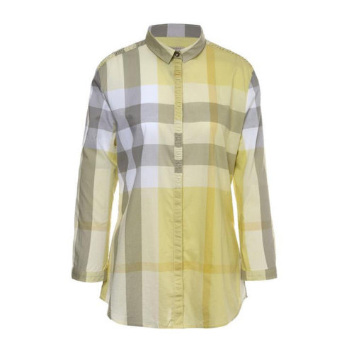 BURBERRY/博柏利女裝 服飾 經典拼色 格紋寬松襯衣 女士長袖襯衫 3956498