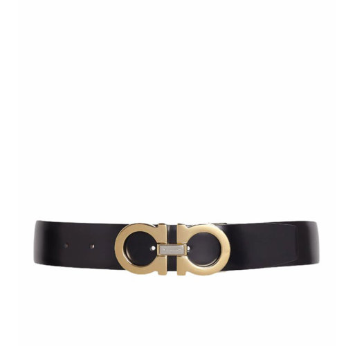 Salvatore Ferragamo/菲拉格慕 男士 黑色時尚皮革皮帶腰帶 679493 723890