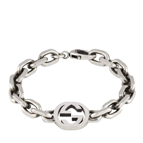 GUCCI/古馳  925銀大號GG細節手鏈627068J84000728