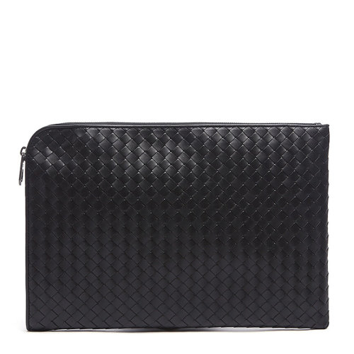 Bottega veneta/葆蝶家 男士羊皮經典編織拉鏈手拿包