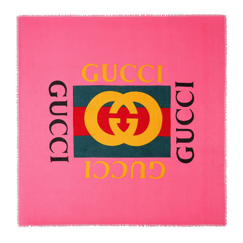 GUCCI/古馳   時尚經典女士粉色絲巾 528953 3G856 5600 HQY012345C