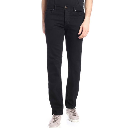 VERSACE JEANS/范思哲牛仔 男士黑色棉質(zhì)混紡滌綸背面飾有徽標(biāo)刺繡牛仔褲休閑褲長褲男褲 A2GSA0S3-64121-899