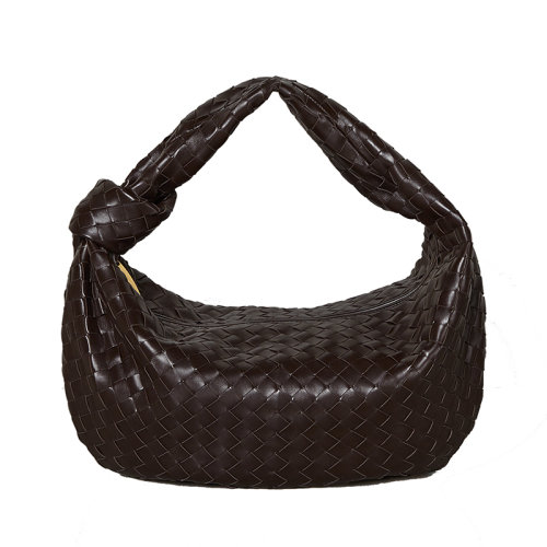 Bottega Veneta/葆蝶家 2020春夏新款JODIE系列 秀款深棕色小羊皮中號(hào)打結(jié)腋下包羊角包單肩包 600261VCPP02132